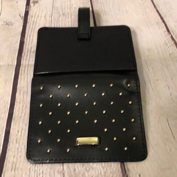 Ladies Black Wallet With Goldtone Studs New Without Tags - Picture 6 of 8